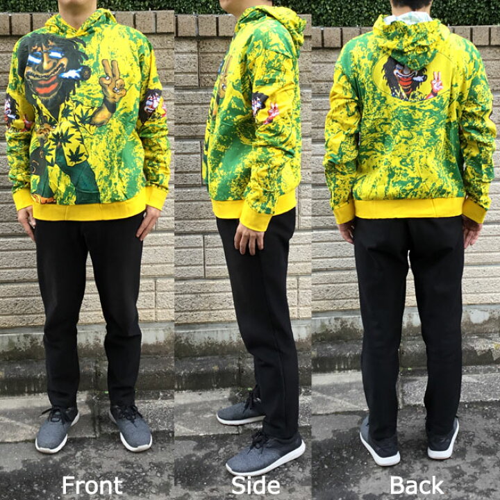 楽天市場】レゲエ ラスタ柄 プルオーバー パーカー アウター 長袖