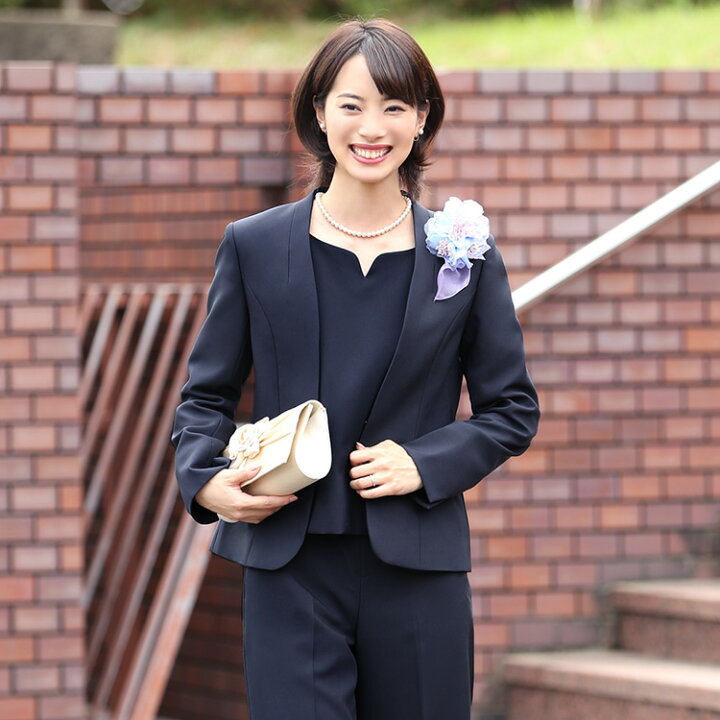 楽天市場】ブラウス レディース オフィス 紺 五分丈 フレア おしゃれ 