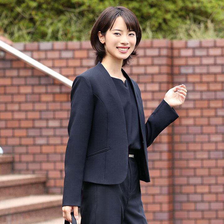楽天市場】ブラウス レディース オフィス 紺 五分丈 フレア おしゃれ 