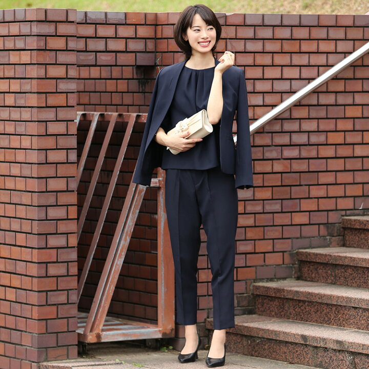 楽天市場 入学式 スーツ ママ レディース ジャケット パンツ 通勤 秋 冬 カジュアル フォーマル 大きいサイズ 洗える 通勤 通学 仕事 ビジネス オフィス 結婚式 七五三 お受験 入園式 卒園式 卒業式 服装 母親 紺 ネイビー シンプル 代 30代 40代