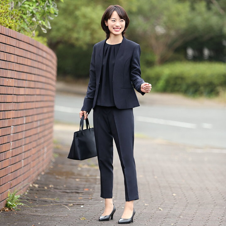 楽天市場 テーパードパンツ レディース 秋冬 スーツ パンツ 入園式 卒業式 フォーマル 大きいサイズ きれいめ 紺 洗える 通勤 通学 仕事 ビジネス オフィス 結婚式 七五三 お受験 入学式 卒園式 服装 母親 ママ パンツスーツ ネイビー 代 30代 40代 50代 60代
