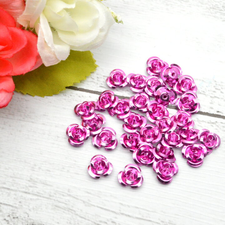 楽天市場 アルミ薔薇 6mm 30個セット 5 ピンク カラフルな小さい薔薇のモチーフです レジンやデコ素材にぴったり デコパーツ モチーフ アクセサリーパーツ 手芸 素材 材料 メタルパーツ アクセサリーキット パーツ デコパーツ レジンアクセサリーパーツのニーナ