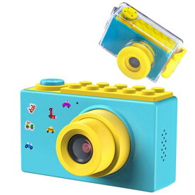 色：ブルー(防水機能付き) BlueFire 子供用カメラ キッズカメラ 防水 録画機能デジタルカメラ 10メートル防水機能付き フルHD 1080P 800万画素 2インチスクリーントイカメラ 人気 日本語適用 年齢