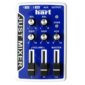 色：青 Maker hart Just Mixer ステレオ3入力音声ミキサー/電池とUSB電源可能 (ブルー )