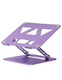 色：濃紫 パープル アオビホ(Aoviho)-ノートパソコンスタンド-タブレットホルダー PCスタンド 折りたたみ式 人間工学 無段階高さ&角度調整可能 姿勢改善 腰痛＆猫背＆肩こり解消 滑り止め 在
