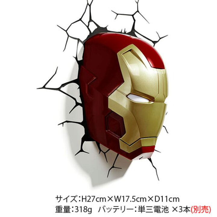 楽天市場】Iron Man 3 3D Deco Light Mask & Hand SET アイアンマン3 