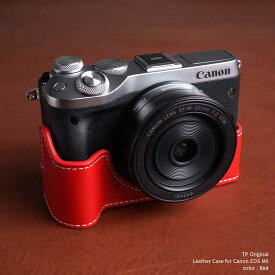 カメラケース TP Original Canon EOS M6 専用 レザー ケース Red レッド おしゃれ 本革 牛革 速写ケース キャノン キヤノン TB07EOS6-RD