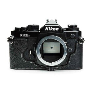 Nikon FM3A 専用 レザー ケース Black ブラック TP Original カメラケース おしゃれ 本革 牛革 速写ケース ボディーハーフケース ニコン フィルムカメラ レザーケース TB05FM3A-BK