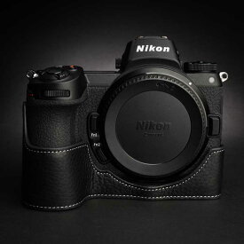 TP Original Nikon Z5 / Z6 / Z7 / Z6II / Z7II 用 レザー カメラケース Black ブラック おしゃれ 本革 牛革 速写ケース ボディーハーフケース 底面開閉 バッテリー交換可能 TB06Z5-BK