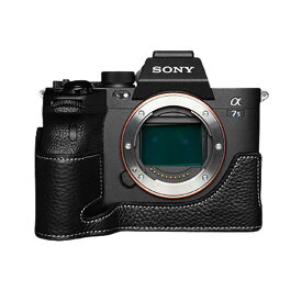 カメラケース TP Original SONY α7S III 用 レザー ケース Black ブラック おしゃれ 本革 牛革 速写ケース ボディーハーフケース 底面開閉 バッテリー交換可能 TB06A7S3-BK