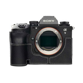 SONY α9 III 専用 レザー ケース Black ブラック TP Original カメラケース おしゃれ 本革 牛革 速写ケース ボディーハーフケース 底面開閉 バッテリー交換可能 ソニー A9III ILCE-9M3 TB06A93-BK