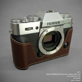 カメラケース Lims リムズ FUJIFILM X-T30 専用 イタリアンレザー ケース Brown ブラウン メタルプレート 高級 高品質 本革 牛革 おしゃれ かっこいい FJ-XT30BR LIM'S lims リムズカメラケース 日本正規販売店