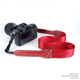 カメラストラップ Martin Duke ネックストラップ REIS DN41JR Red レッド Camera Neck Strap おしゃれ かっこいい かわいい Nylon ナイロン Italian Leather イタリアンレザー 牛革 本革 ミラーレスカメラ 一眼レフ デジタルカメラ シンプル ストラップ カメラ女子