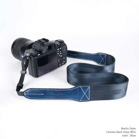 カメラストラップ Martin Duke ネックストラップ REIS DN41NB Blue ブルー Camera Neck Strap おしゃれ かっこいい かわいい Nylon ナイロン Italian Leather イタリアンレザー 牛革 本革 ミラーレスカメラ 一眼レフ デジタルカメラ シンプル ストラップ カメラ女子