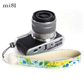 カメラストラップ mi81 リストストラップ MH008CA Colorful Animals カラフル アニマルズ おしゃれ かわいい Printed cotton Wrist Strap ミラーレス カメラ コンパクト デジタルカメラ ハンド ストラップ ファッション デザイン カメラ女子 クリックポスト発送!送料無料