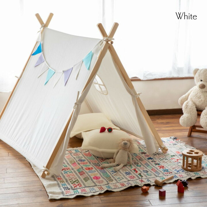 楽天市場 Ninehills キッズテント 女の子 男の子 テントハウス おままごと A型 コットン100 ティピーテント 子供 ハウス おしゃれ 北欧 折りたたみ 木製 ナインヒルズ楽天市場店