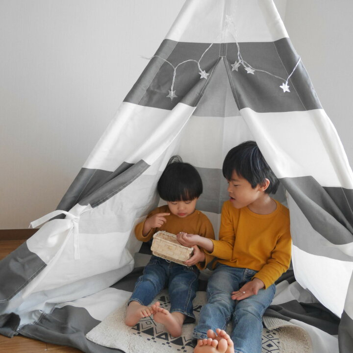 楽天市場 Ninehills キッズテント Teepee アウトドア キャンプ ティピー おしゃれ コットン100 テントハウス 子供 木製 テント リビング 家の中 室内 たためる キッズコーナー 秘密基地 ナインヒルズ楽天市場店