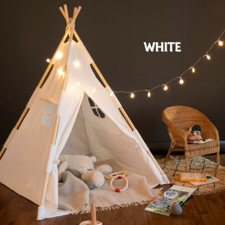 楽天市場】＼人気プレゼント／NINEHILLS キッズテント TEEPEE アウトドア キャンプ ティピー おしゃれ コットン100% テントハウス  子供 木製 テント リビング 家の中 室内 たためる キッズコーナー 秘密基地 : ナインヒルズ楽天市場店