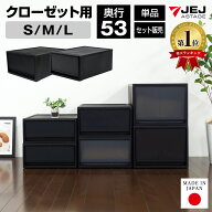 ＼全品P5倍＆限定5%OFFクーポン！25日迄／ 収納ケース 引き出し 1段 クローゼット用 奥行53cm S M L 黒 …