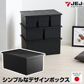 【ポイント4倍！1/19迄】収納ボックス フタ付き 黒 ブラック Lタイプ 幅54cm 奥行36cm 高さ24.3cm【140-A8】モノトーン 収納 衣装ケース 収納ケース 積み重ね 衣類収納 洋服収納 服収納 収納用品 新生活 引っ越し コミック 漫画 本 雑誌【送料無料】