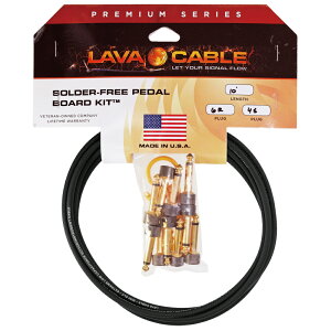 ���v���O�L���b�v�t���� Lava Cable�@Solder-Free Kit Gold/Black Plug L���v���O×6�{�X�g���[�g�v���O×4�Z�b�g �y�䂤�p�P�b�g�Ή��\�z�@/�@�͂񂾕s�v�I�ȒP�ɍ���p�b�`�P�[�u���L�b�g�I�@�\��