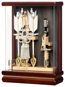 破魔弓 ケース飾り 壁掛け飾り 壁掛破魔弓 健 茶 7号 アクリルケース 【2026年度新作】 h081-mm-hm2505