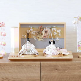 雛人形 コンパクト ひな人形 平飾り 親王飾り 羽衣雛 刺繍 京十四番親王 檜 【2026年度新作】 h083-fz-4m11-st-179