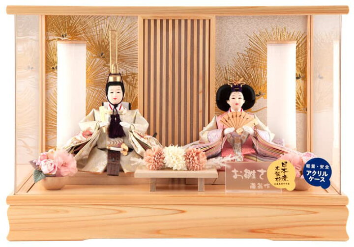 楽天市場】雛人形 コンパクト ひな人形 雛 ケース飾り 親王飾り 藤翁作 