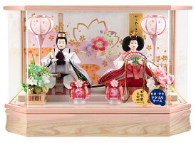 雛人形 コンパクト ひな人形 ケース飾り 親王飾り 藤翁作 ゆきな 小三五親王 極上刺繍仕立 六角アクリルケース オルゴール付 【2027年度新作】 h083-fn-263-258