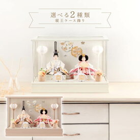雛人形 コンパクト ひな人形 雛 ケース飾り 親王飾り 刺繍バック アクリルケース 【2026年度新作】【選べる2種類】 h073-aaa-b3-1