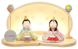 雛人形 コンパクト 一秀 ひな人形 木目込人形飾り 平飾り 親王飾り 木村一秀作 こはる 15号 LED照明付 【2026年度新作】 h063-ib-109
