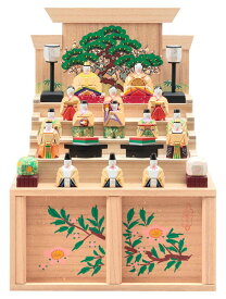 【クーポン利用で5%OFF】雛人形 コンパクト 久月 ひな人形 収納飾り 五段飾り 十五人飾り 神泉作 奈良一刀彫 段揃雛 小A 【2026年度新作】 h083-k-1tdansa D-118