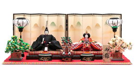 【クーポン利用で5%OFF】雛人形 久月 ひな人形 平飾り 親王飾り 平安弌峰作 御雛 朱雀大路大極殿束帯 正絹 川瀬猪山頭 【2026年度新作】 h083-k-k3806 D-76