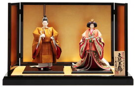 【クーポン利用で10%OFF】雛人形 久月 ひな人形 平飾り 親王飾り 立雛 平安光義作 正絹有職 黄櫨染 久月オリジナル頭 【2026年度新作】 h083-k-k4076 D-71