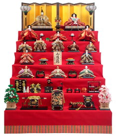 【クーポン利用で5%OFF】雛人形 久月 ひな人形 七段飾り 十五人飾り 清水朱月作 【2026年度新作】 h083-k-7086 D-64