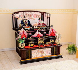 雛人形 平安豊久 ひな人形 三段飾り 五人飾り 桃香 金彩 刺繍 小十番親王 小三五官女揃 【2026年度新作】 h083-mo-303104 HJ-134