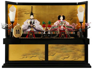 雛人形 コンパクト 平安豊久 ひな人形 雛 収納飾り 親王飾り 松寿 本金手描蒔絵 金沢箔 【2026年度新作】 h283-mocp-3022-10