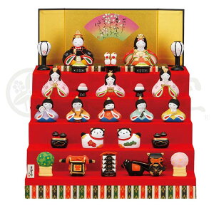 雛人形 コンパクト ひな人形 雛 五段飾り 十人飾り 薬師窯 陶人形 錦彩華 みやび雛 【2026年度新作】 swrk-2484