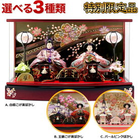 雛人形 ひな人形 雛 ケース飾り 親王飾り 清玉作 芥子親王 アクリルケース オルゴール付 【2026年度新作】【選べる3色】 h293-sg-r52