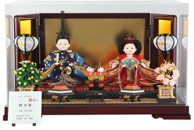 雛人形 おぼこ雛 ひな人形 ケース飾り 親王飾り 頭原作 杉田明十志 着付師 大江桃花 御所雛 金彩金襴 アクリルケース 収納ケース付 【2026年度新作】 h303-kts-is1706