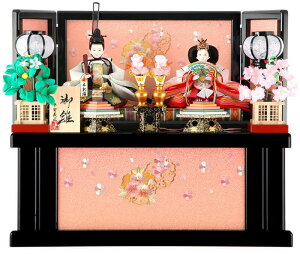 雛人形 コンパクト 平安義正 ひな人形 雛 収納飾り 親王飾り 小桜 本刺繍 本花梨笏 【2026年度新作】 h313-kts-n31-1