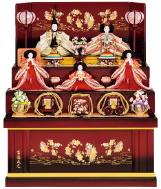 雛人形 コンパクト 吉徳大光 ひな人形 収納飾り 三段飾り 五人飾り 花ひいな 春彩 小三五親王 小芥子官女 【2026年度新作】 h083-ys-306264