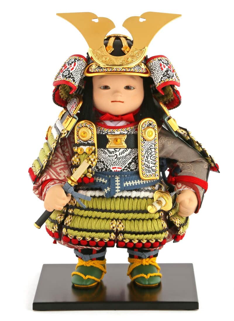 五月人形 幸一光 松崎人形 黒小札 h055-koi-5813 子供大将飾り 晴 人形単品 はれ 鶯白段威 YaekoProject 通販 