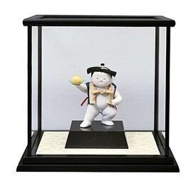 五月人形 コンパクト 幸一光 松崎人形 桃太郎 武者人形 ケース飾り 四寸御所 黒塗カブセケース 【2026年度新作】 h085-koi-5501