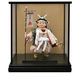 五月人形 幸一光 コンパクト 松崎人形 桃太郎 武者人形 ケース飾り 六号 日本一旗付 黒塗カブセケース 【2026年度新作】 h075-koi-5144