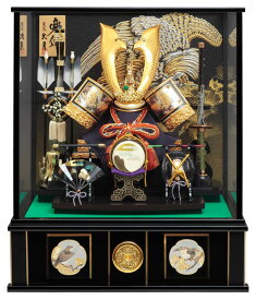 五月人形 久月 兜ケース飾り 兜飾り 13号兜 取付ケース入 彫金黒塗ケース 【2026年度新作】 h075-k-k51024a C-38