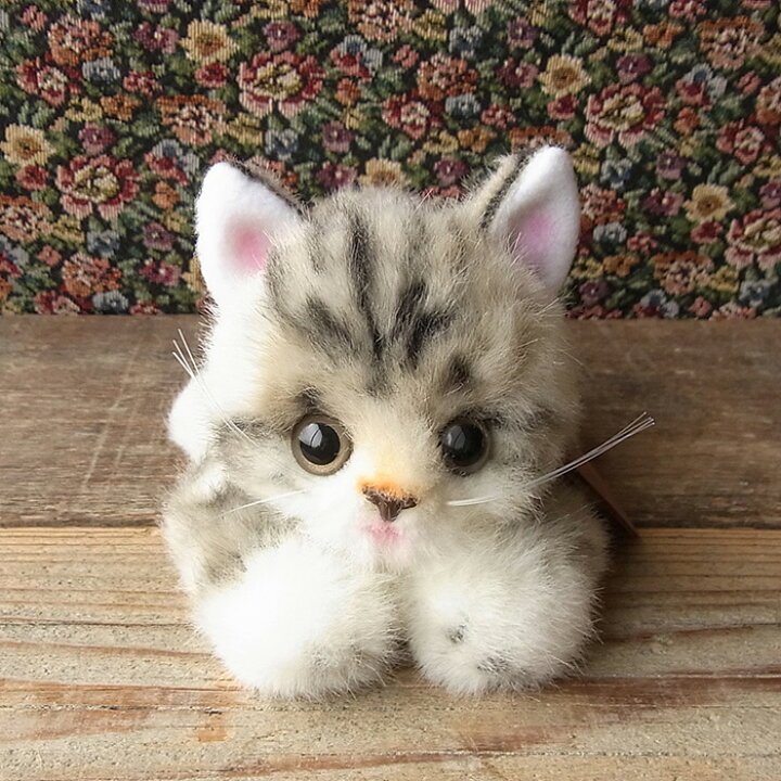 楽天市場 簡易ラッピングでお届け 三英貿易 復刻 こねこのミーヤ グレー 伏せ ぬいぐるみ 猫 ネコ ねこ ぬいぐるみ リアル 本物 そっくり ペット ニニアンドキノ