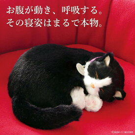 眠るように呼吸する パーフェクトペット (小サイズ) ハチワレ猫 ぬいぐるみ リアル 本物そっくり 猫 癒し ペットロス 高級 ギフト プレゼント 贈り物 インテリア 観賞用 ニニアンドキノ