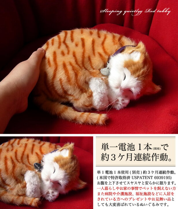 楽天市場 パーフェクトペット 茶トラ猫 ぬいぐるみ 猫 ねこ ネコ リアル 本物 そっくり ニニアンドキノ