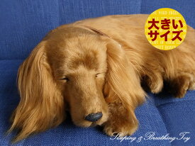 眠るように呼吸する パーフェクトペット (大サイズ) ダックスフンド ロング (レッド) ダックスぬいぐるみ リアル 本物そっくり 犬 癒し ペットロス 高級 ギフト プレゼント 贈り物 インテリア 観賞用 ニニアンドキノ